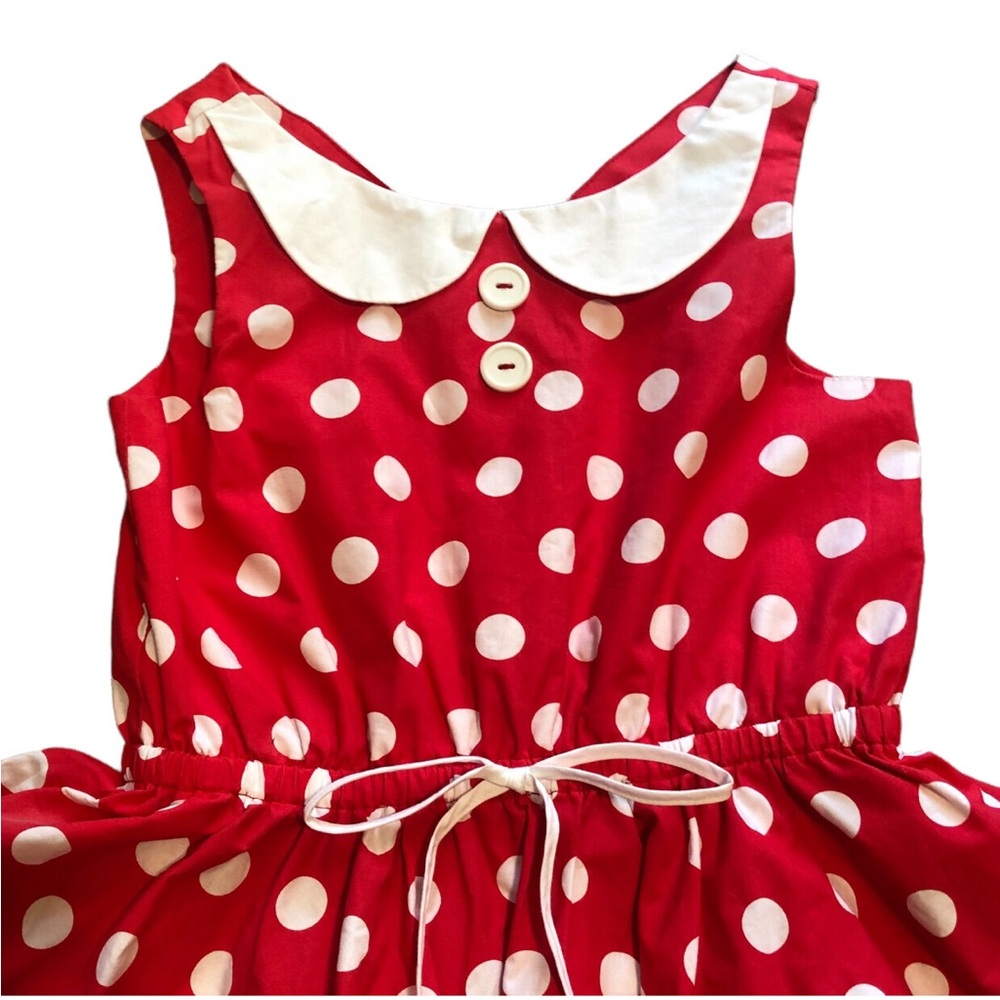 Eleanor Rose Minnie Mouse Inspired Sleeveless Polka Dot Dress - Picture 3 of 8